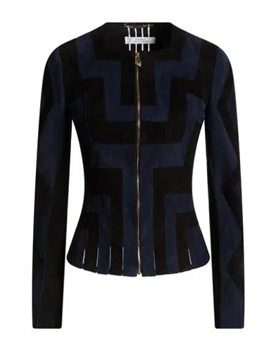 Versace Collection Woman Jacket Black Size 6 Leather