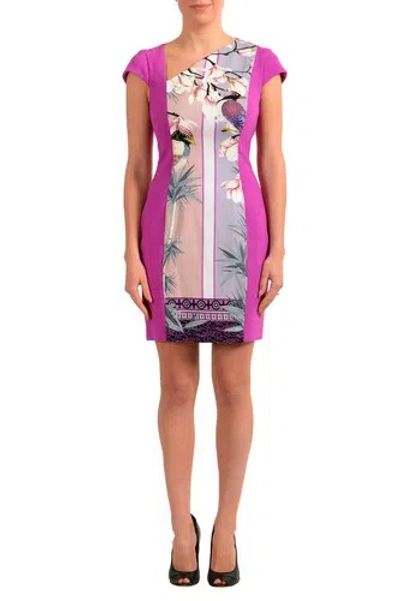 Pre-owned Versace Collection Women's Floral Print Bodycon Mini Dress In Multicolor