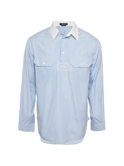 Pre-owned Versace College Striped Shirt In Blue