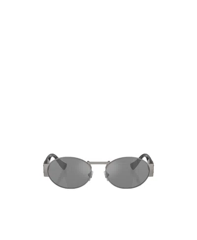 Versace Color Logo Sunglasses In Gray