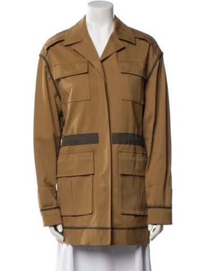 Pre-owned Versace Colorblock Pattern Coat In Neutral