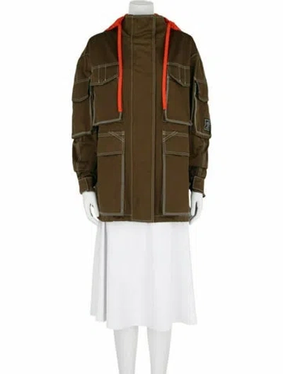 Pre-owned Versace Colorblock Pattern Jacket W/ Tags In Green