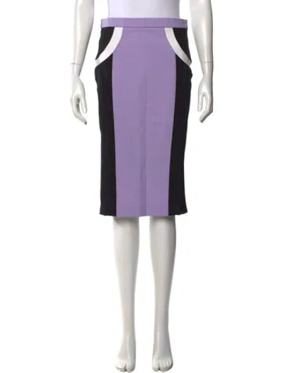 Pre-owned Versace Colorblock Pattern Knee-length Skirt In Purple