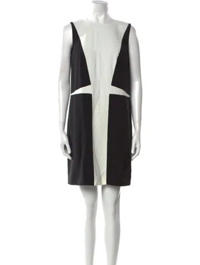 Pre-owned Versace Colorblock Pattern Mini Dress In Black