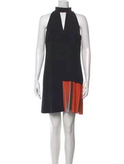 Pre-owned Versace Colorblock Pattern Mini Dress In Black