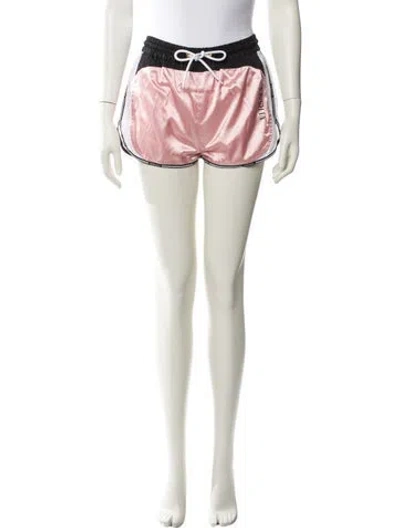 Pre-owned Versace Colorblock Pattern Mini Shorts In Pink