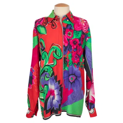Pre-owned Versace Colorful Shirt In Gray
