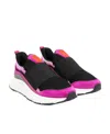 Versace Colour-block Slip-on Sneakers In Black
