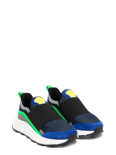 Versace Colour-block Slip-on Sneakers In Blue
