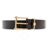 Versace Column Leather Adjustable Belt In Gold Tone/black