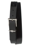 Versace Column Leather Belt In Black-palladium