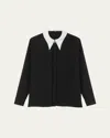 Versace Women Informal Shirt Responsible Silk Crepe De Chine In Black