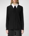 Versace Women Informal Shirt Responsible Silk Crepe De Chine In Black