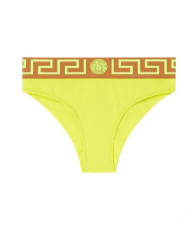 Versace Contrast-color Bikini Swimsuit In Yellow