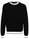 Versace Contrasto Checkerboard-knit Jumper In Black