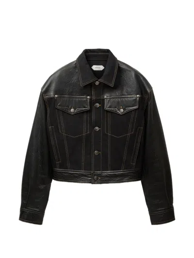 Versace Jacket Chest Pockets Contrast Stitching Collar In Blue