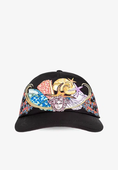 Versace Casquette De Baseball Coral Theatre In Black