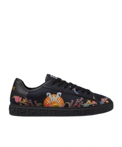 VERSACE VERSACE CORAL THEATRE GRECA LACE-UP SNEAKERS