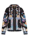 Versace Coral Theatre Hooded Jacket In Black