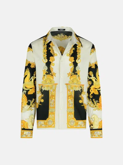 Versace 'coral Theatre' Ivory Cotton Shirt