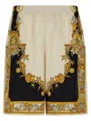 Versace Coral Theatre Print Bermuda Shorts In Multi