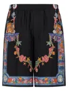 Versace Coral Theatre-print Shorts In Multi
