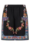 Versace Multicolor Coral Theatre Print Bermuda Shorts In Multi