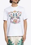 Versace Crew Neck Graphic Print Short Sleeves In White