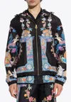 Versace Coral Theatre Print Zip-up Windbreaker Jacket In Multi