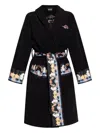 Versace Coral Theatre Robe In Black