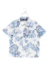Versace Coral Theatre Shirt In Blue