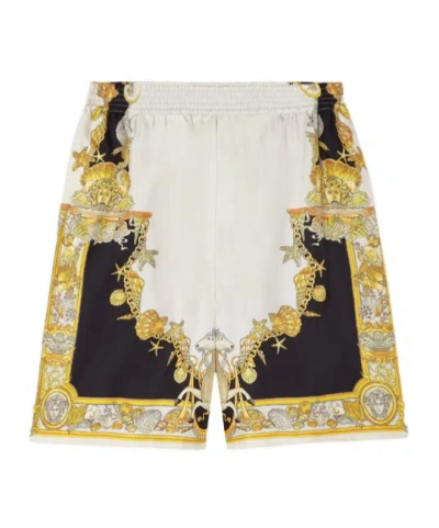 VERSACE VERSACE CORAL THEATRE PRINTED ELASTIC-WAIST SHORTS