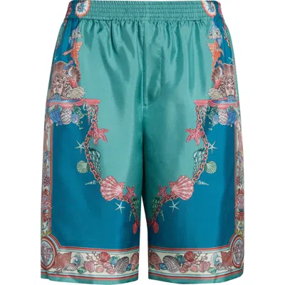 VERSACE VERSACE CORAL THEATRE SILK SHORTS