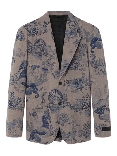 Versace Coral Theatre Single-breasted Wool Blazer