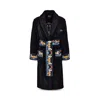Versace Coral Theatre Terry Bath Robe In Black