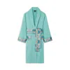 Versace Coral Theatre Terry Bath Robe In Blue