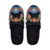 Versace Coral Theatre Terry Bath Slippers In Black