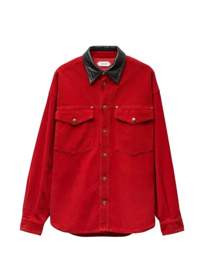 Versace Corduroy Velvet Blouson In Red