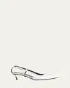 Versace Corset Kitten-heel Slingback Pumps In Optical White-palladium