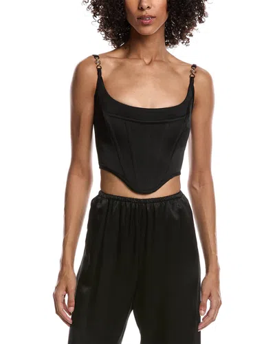 Versace Medusa Corset Top In Satin In Black
