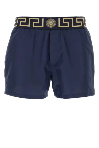 VERSACE VERSACE BLUE POLYESTER SWIMMING SHORTS