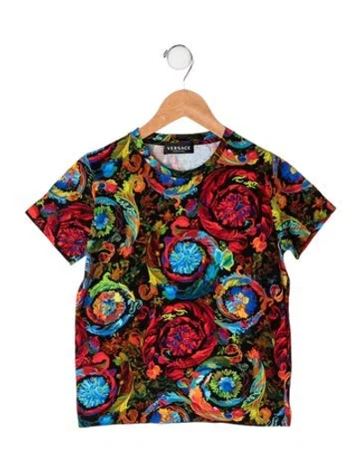 Pre-owned Versace Kids' Cotton All Over Print T Shirt In Black