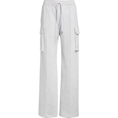Versace Cotton & Cashmere Cargo Sweatpants In Light Grey Melange
