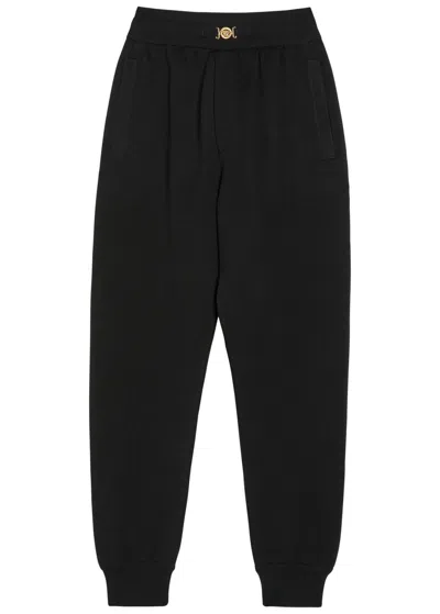 Versace Cotton And Cashmere-blend Trousers In Black
