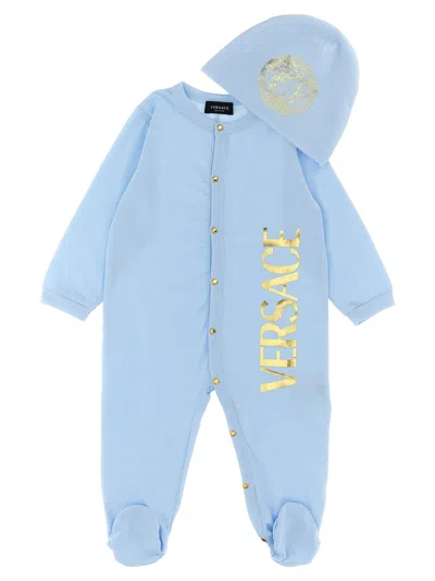 Versace Cotton Baby Set In Blue