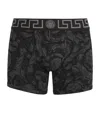Versace Cotton Barocco Trunks In Black