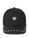 Versace Embellished Baseball Cap In Black
