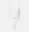 Versace Button-front Cotton Body In White