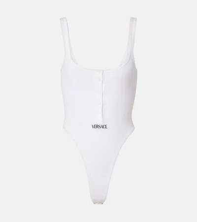 Versace Cotton-blend Bodysuit In White