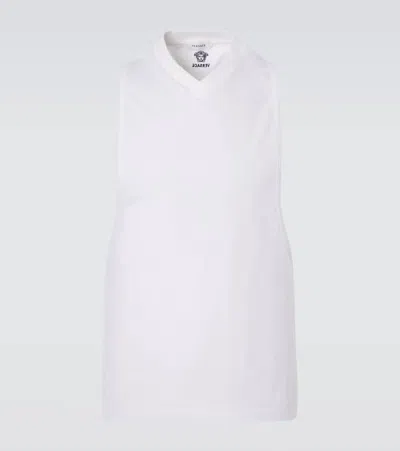 Versace Cotton-blend Jersey Tank Top In White